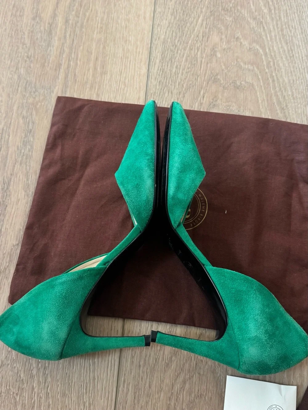 Malene Birger Green Suede Pointed-Toe Women's Pumps eu40